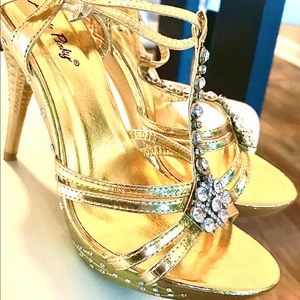 Annle Pinky Rhinestone High Heels